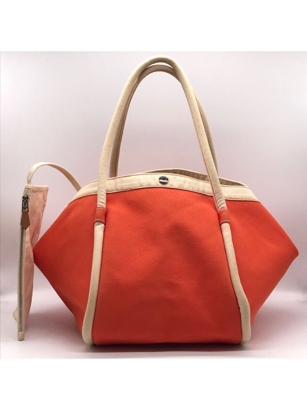 Hermes Canvas Sac Baga GM Tote Bag Orange